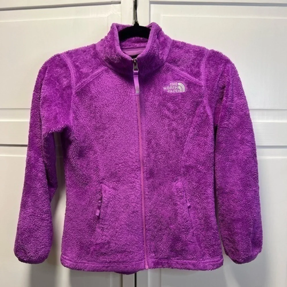 The North Face Full Zip Fleece Jacket Size Girls Medium (10-12) Color Purple